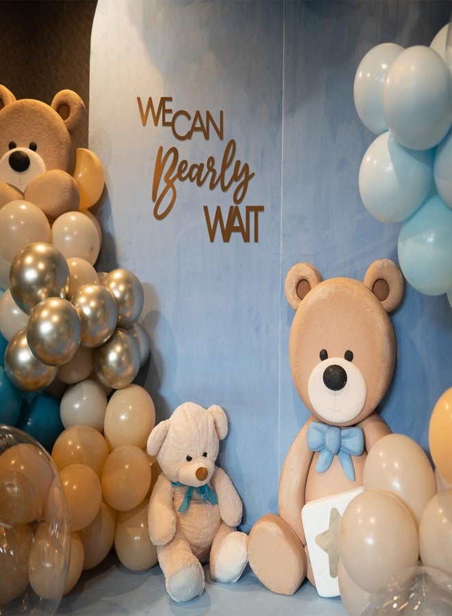 Longan Craft We Can Bearly Wait Sign Baby Shower Decorations, Large Wooden Banner We Can Bearly Wait Sign for Backdrop Gender Reveal Party Girl Boy Baby Bear Theme Party Decoration - Image 4